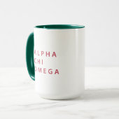 Alpha Chi Omega | Gestapeld Logo Mok (Voorkant links)