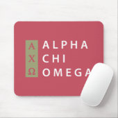 Alpha Chi Omega | Gestapeld Logo Muismat (Met muis)