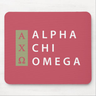 Alpha Chi Omega Gestapeld Logo Muismat