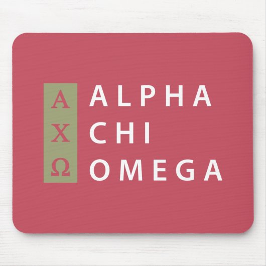 Alpha Chi Omega | Gestapeld Logo Muismat (Voorkant)