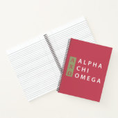 Alpha Chi Omega | Gestapeld logo Notitieboek (Binnen)