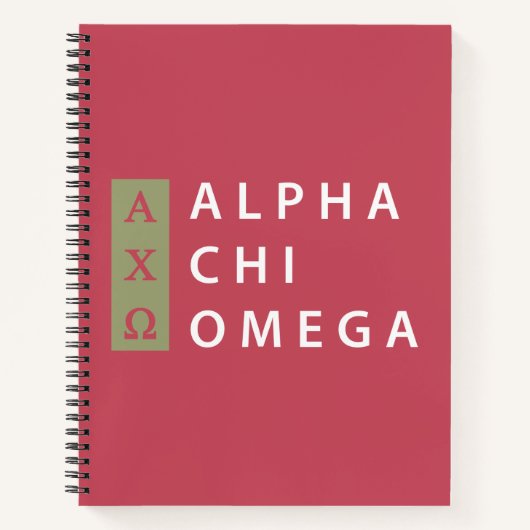 Alpha Chi Omega | Gestapeld logo Notitieboek (Voorkant)