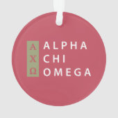 Alpha Chi Omega | Gestapeld Logo Ornament (achterkant)