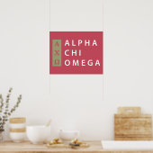 Alpha Chi Omega | Gestapeld Logo Poster (Keuken)