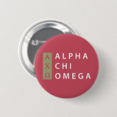 Alpha Chi Omega | Gestapeld logo Ronde Button 5,7 Cm (Voorkant /achterkant)