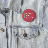 Alpha Chi Omega | Gestapeld logo Ronde Button 5,7 Cm (In situ)