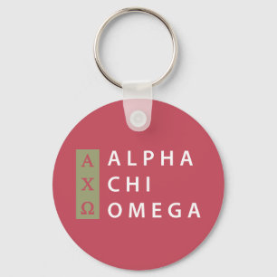 Alpha Chi Omega   Gestapeld Logo Sleutelhanger