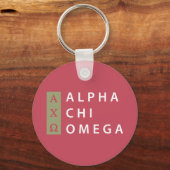 Alpha Chi Omega | Gestapeld Logo Sleutelhanger (Voorkant)