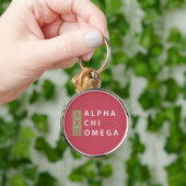Alpha Chi Omega | Gestapeld Logo Sleutelhanger (Hand)