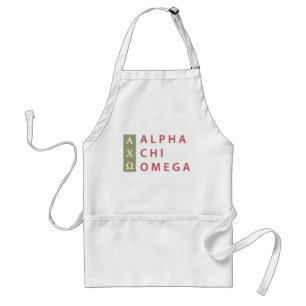 Alpha Chi Omega Gestapeld Logo Standaard Schort