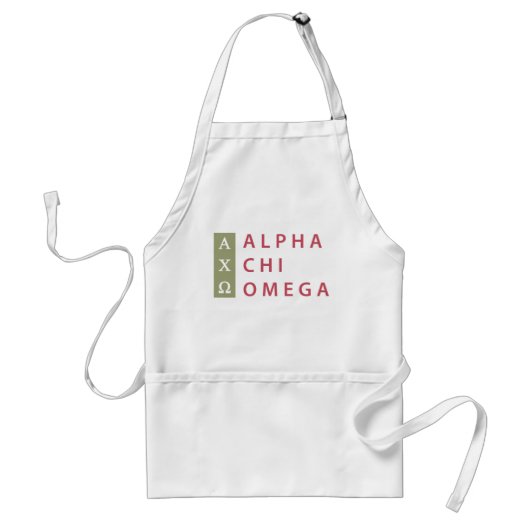 Alpha Chi Omega | Gestapeld Logo Standaard Schort (Voorkant)