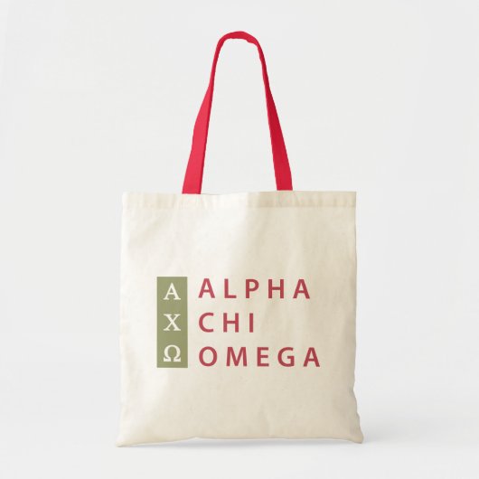 Alpha Chi Omega | Gestapeld logo Tote Bag (Voorkant)