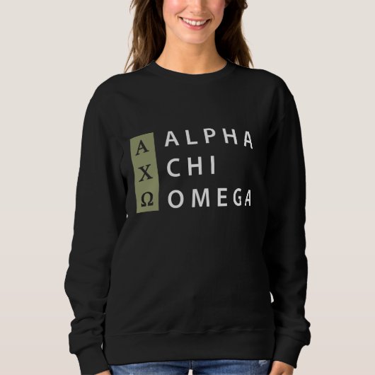 Alpha Chi Omega | Gestapeld Logo Trui (Voorkant)