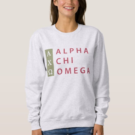 Alpha Chi Omega | Gestapeld Logo Trui (Voorkant)