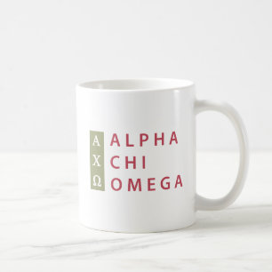 Alpha Chi Omega   Gestapelde Logo Koffiemok