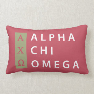 Alpha Chi Omega Gestapelde Logo Kussen