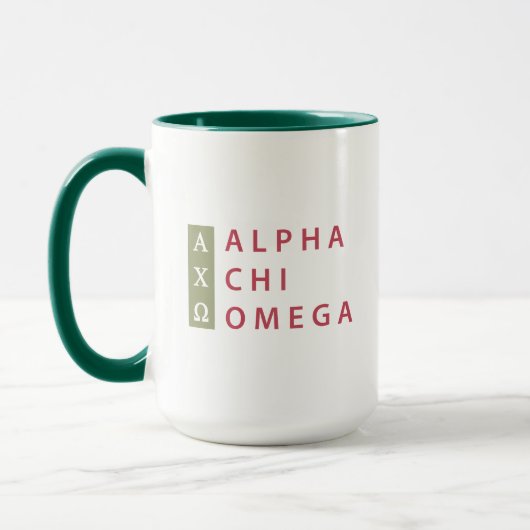 Alpha Chi Omega | Gestapelde Logo Mok (Links)