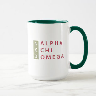 Alpha Chi Omega   Gestapelde Logo Mok