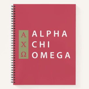 Alpha Chi Omega   Gestapelde Logo Notitieboek