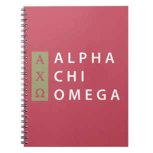 Alpha Chi Omega   Gestapelde Logo Notitieboek