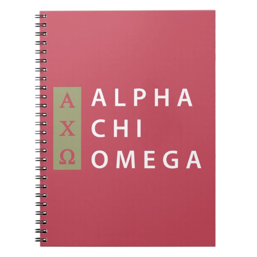 Alpha Chi Omega | Gestapelde Logo Notitieboek (Voorkant)