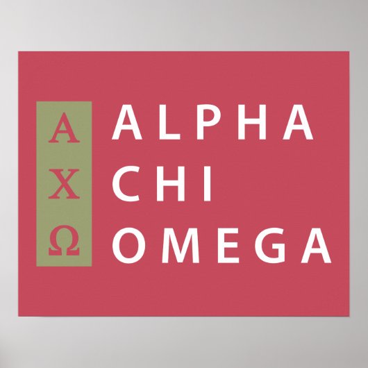 Alpha Chi Omega | Gestapelde Logo Poster (Voorkant)