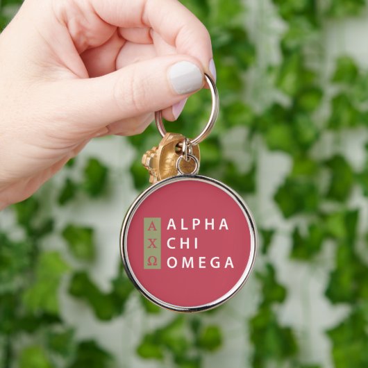 Alpha Chi Omega | Gestapelde Logo Sleutelhanger (Hand)