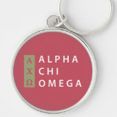 Alpha Chi Omega | Gestapelde Logo Sleutelhanger (Voorkant)