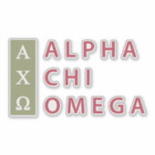 Alpha Chi Omega | Gestapelde Logo Sticker (Voorkant)