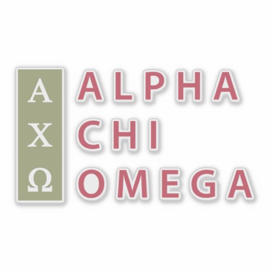 Alpha Chi Omega | Gestapelde Logo Sticker (Voorkant)