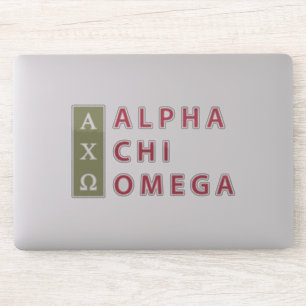 Alpha Chi Omega   Gestapelde Logo Sticker