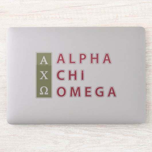 Alpha Chi Omega | Gestapelde Logo Sticker (Computer)