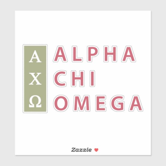 Alpha Chi Omega | Gestapelde Logo Sticker (Vel)
