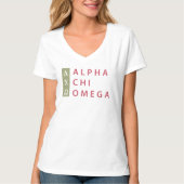 Alpha Chi Omega | Gestapelde Logo T-shirt (Voorkant)