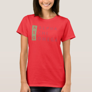 Alpha Chi Omega Gestapelde Logo T-shirt