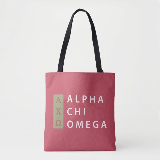 Alpha Chi Omega | Gestapelde Logo Tote Bag (Voorkant)