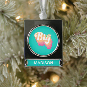 Alpha Chi Omega   Groot Verzilverd Banner Ornament