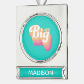 Alpha Chi Omega | Groot Verzilverd Banner Ornament (Links)