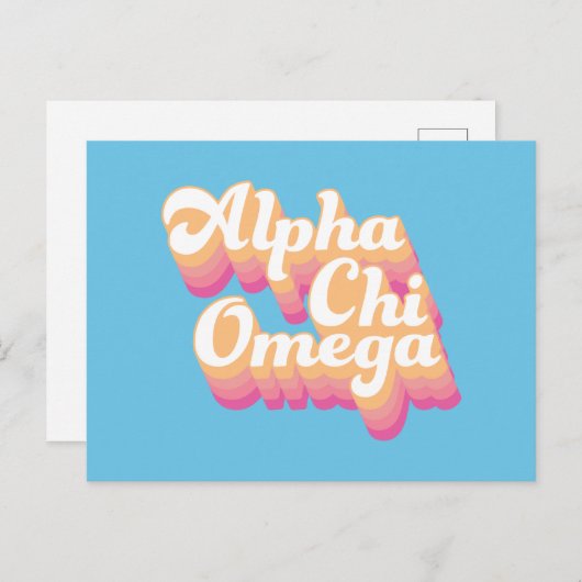 Alpha Chi Omega | Groovy Script Briefkaart (Voorkant / Achterkant)