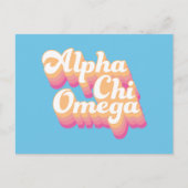 Alpha Chi Omega | Groovy Script Briefkaart (Voorkant)