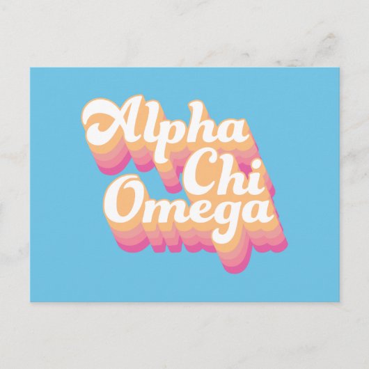 Alpha Chi Omega | Groovy Script Briefkaart (Voorkant)