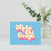 Alpha Chi Omega | Groovy Script Briefkaart (Staand voorkant)
