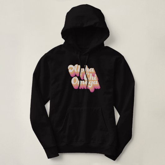 Alpha Chi Omega | Groovy Script Hoodie (Design voorkant)