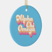 Alpha Chi Omega | Groovy Script Keramisch Ornament (Rechts)