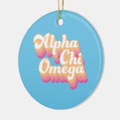 Alpha Chi Omega | Groovy Script Keramisch Ornament (Links)
