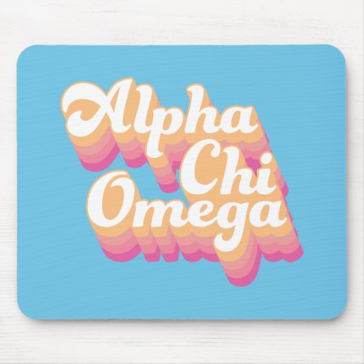 Alpha Chi Omega | Groovy Script Muismat (Voorkant)