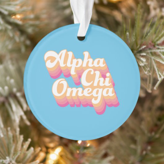 Alpha Chi Omega | Groovy Script Ornament (Boom)