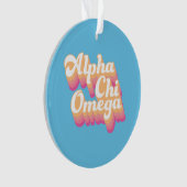 Alpha Chi Omega | Groovy Script Ornament (voorkant)