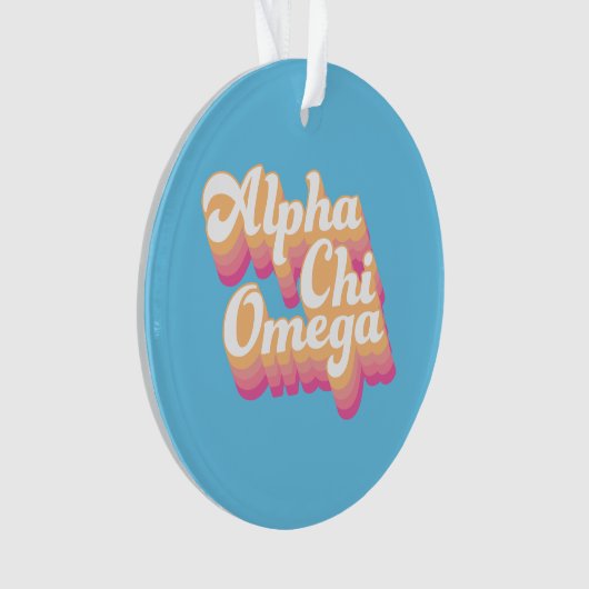 Alpha Chi Omega | Groovy Script Ornament (voorkant)