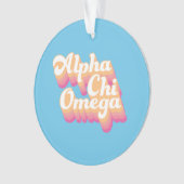 Alpha Chi Omega | Groovy Script Ornament (voorkant)